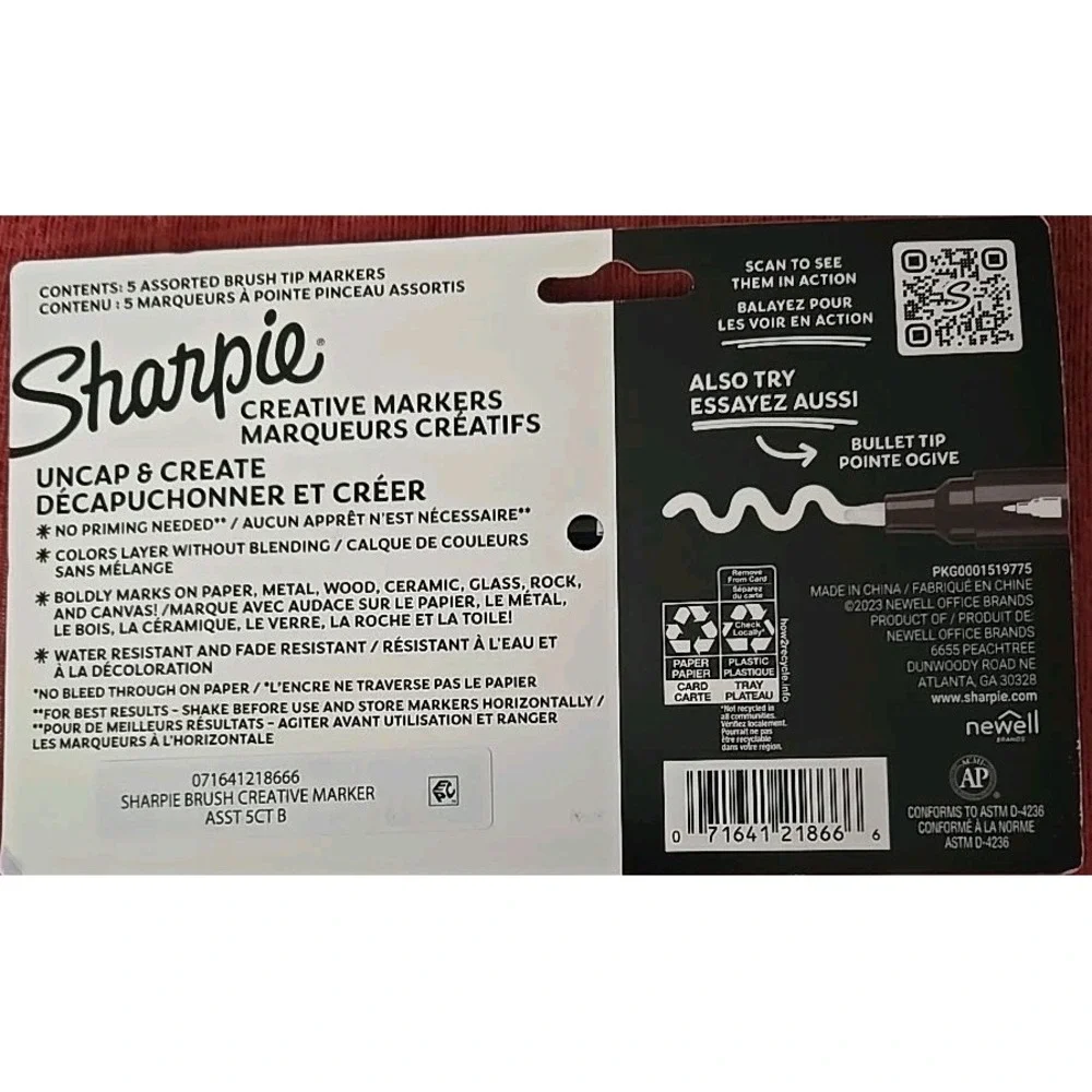 Sharpie Creative Acrylic Markers-5 Count Bullet Tip-Paint Effect No Bleed‎